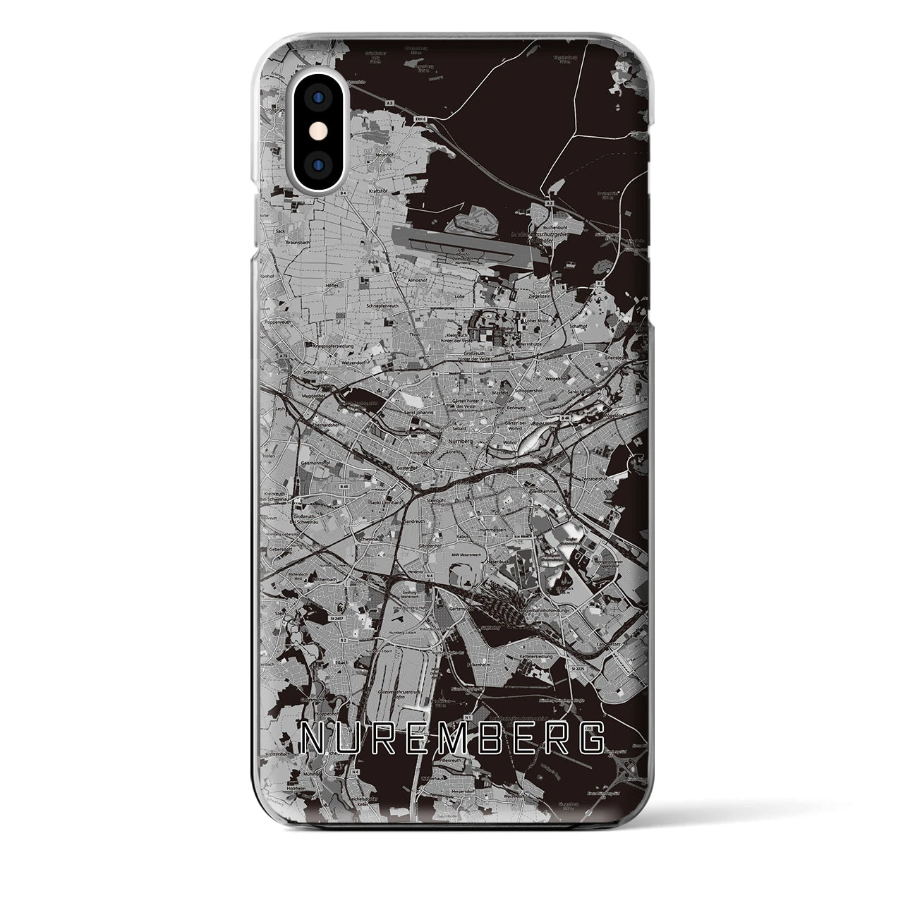 【ニュルンベルク(ドイツ)】地図柄iPhoneケース(クリアタイプ)