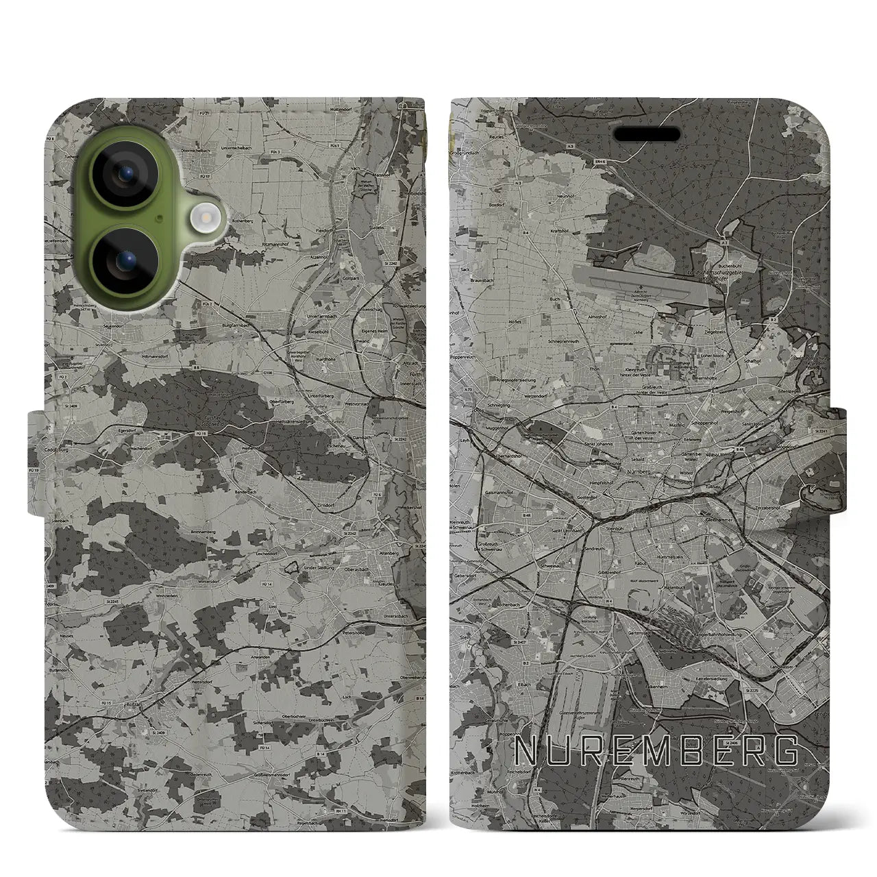 【ニュルンベルク(ドイツ)】地図柄iPhoneケース(手帳タイプ)