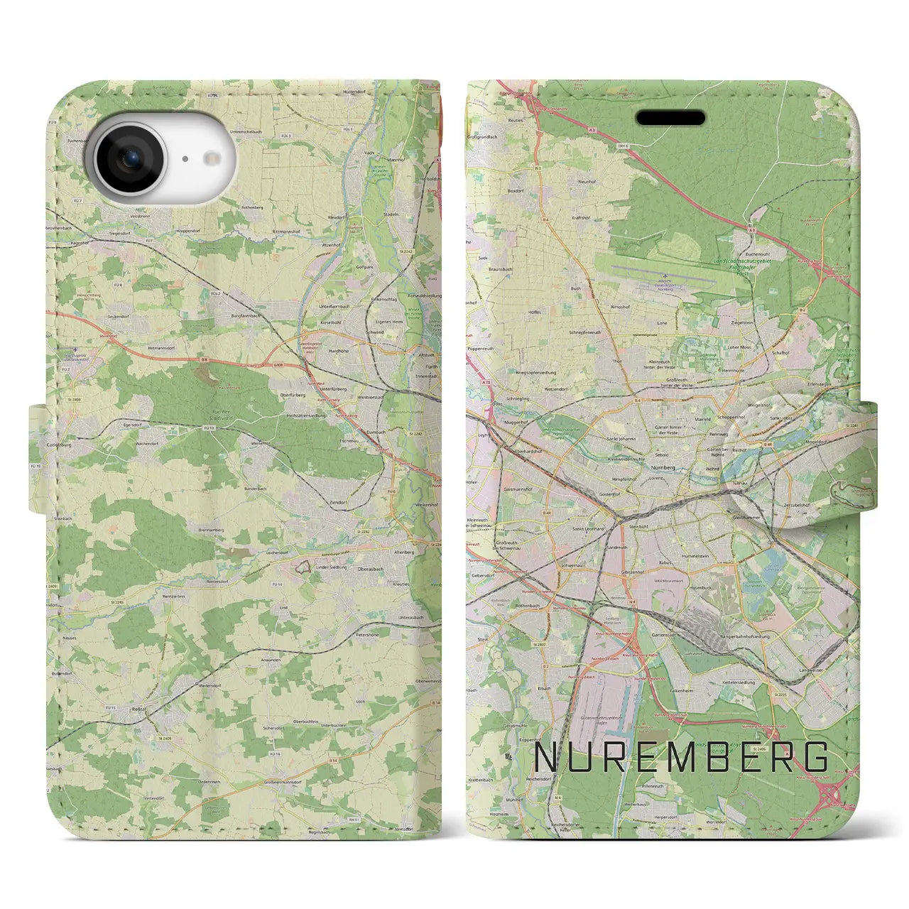 【ニュルンベルク(ドイツ)】地図柄iPhoneケース(手帳タイプ)