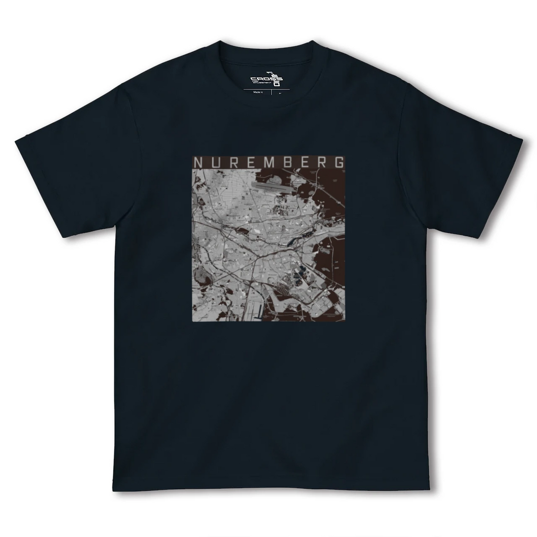 【ニュルンベルク(ドイツ)】地図柄ヘビーウェイトTシャツ