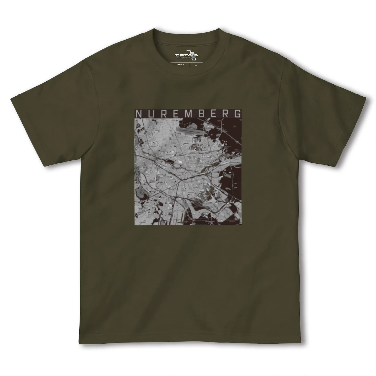 【ニュルンベルク(ドイツ)】地図柄ヘビーウェイトTシャツ