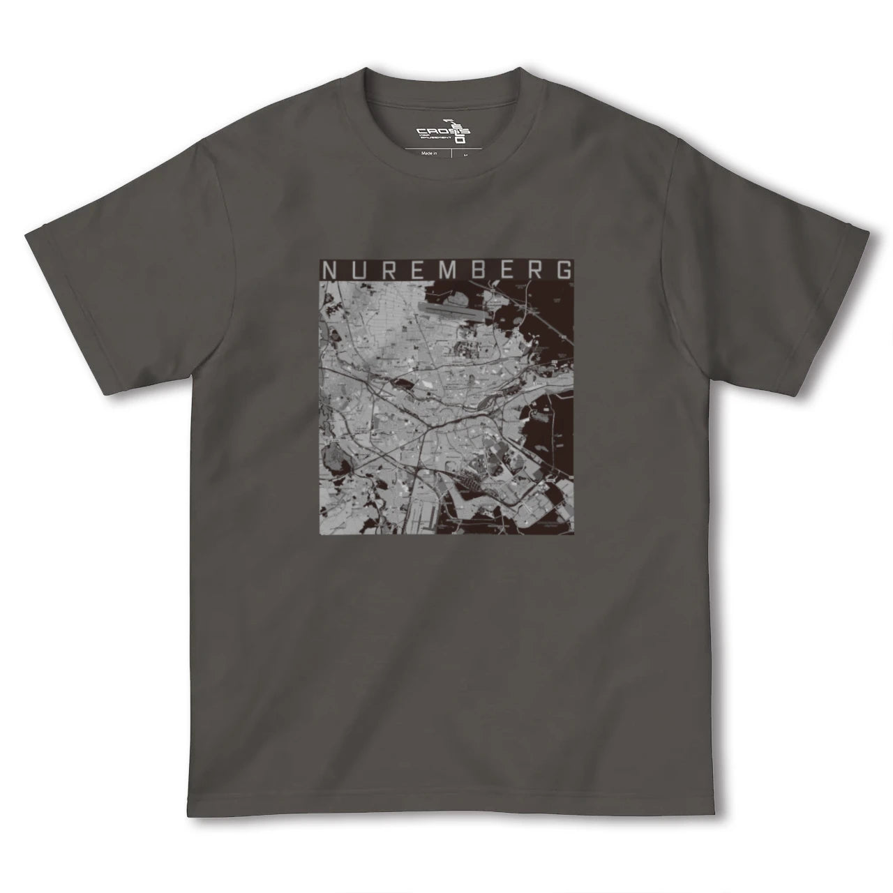 【ニュルンベルク(ドイツ)】地図柄ヘビーウェイトTシャツ