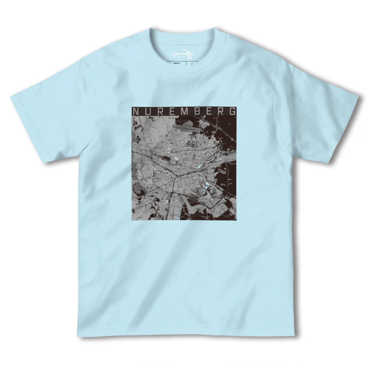 【ニュルンベルク(ドイツ)】地図柄ヘビーウェイトTシャツ