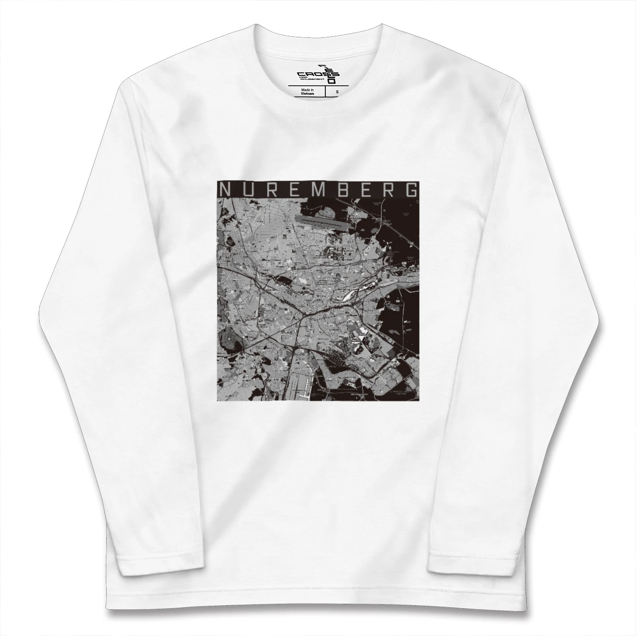 【ニュルンベルク(ドイツ)】地図柄ロングスリーブTシャツ