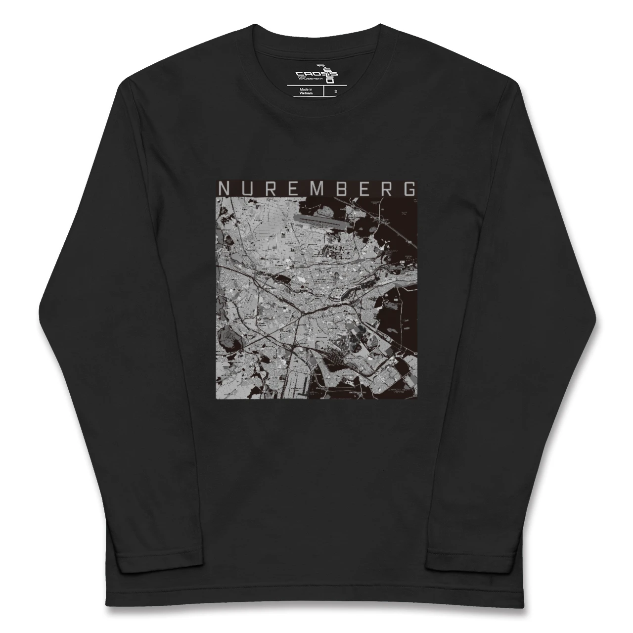【ニュルンベルク(ドイツ)】地図柄ロングスリーブTシャツ