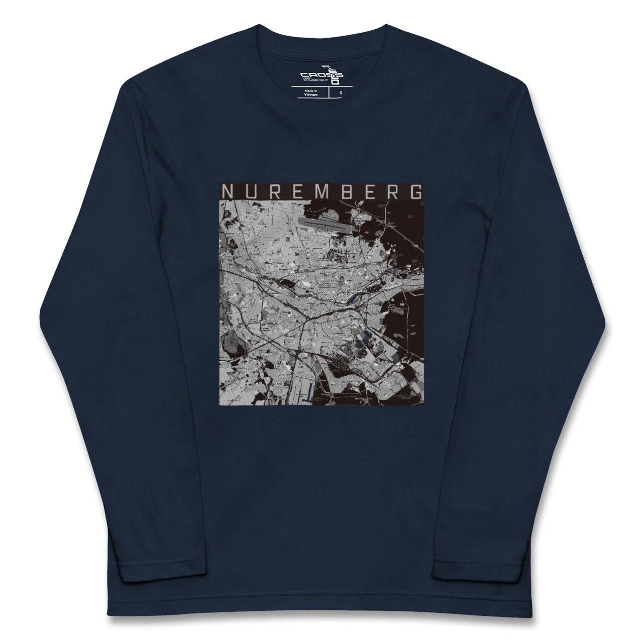 【ニュルンベルク(ドイツ)】地図柄ロングスリーブTシャツ