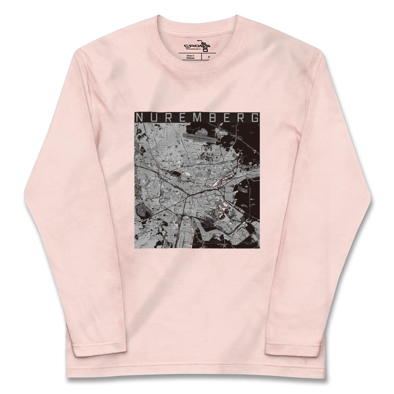【ニュルンベルク(ドイツ)】地図柄ロングスリーブTシャツ