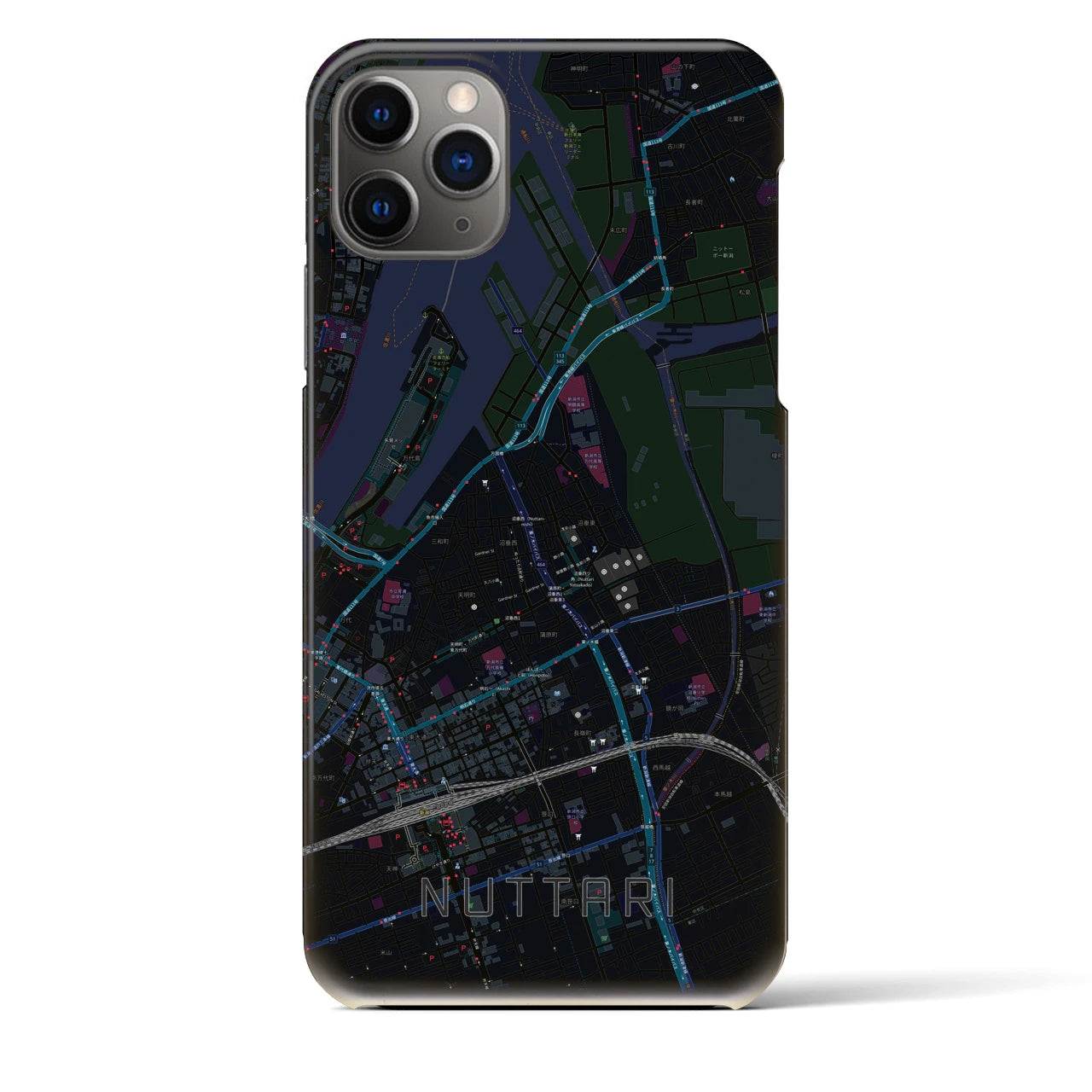 【沼垂(新潟県)】地図柄iPhoneケース(バックカバータイプ)