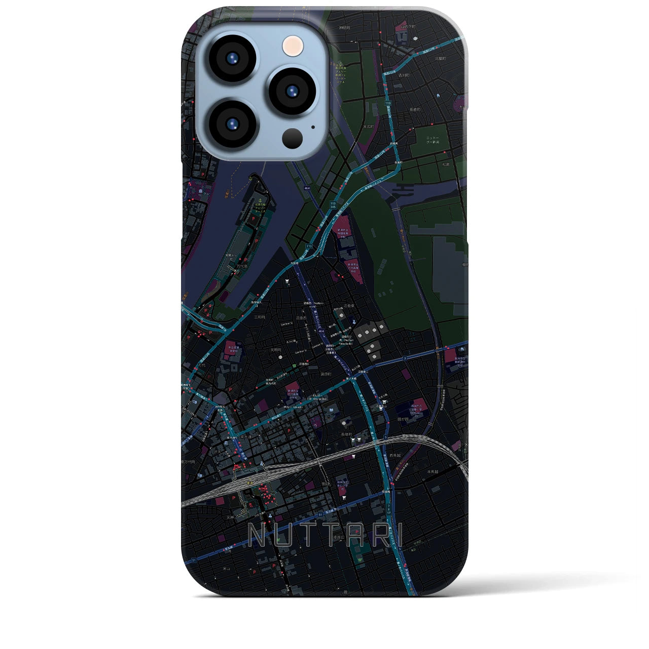 【沼垂(新潟県)】地図柄iPhoneケース(バックカバータイプ)