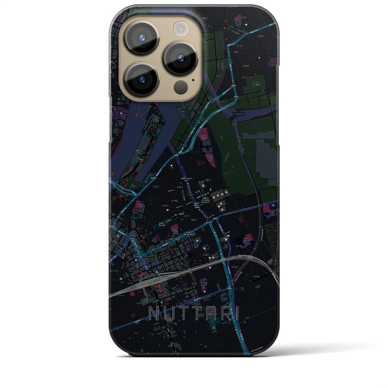 【沼垂(新潟県)】地図柄iPhoneケース(バックカバータイプ)