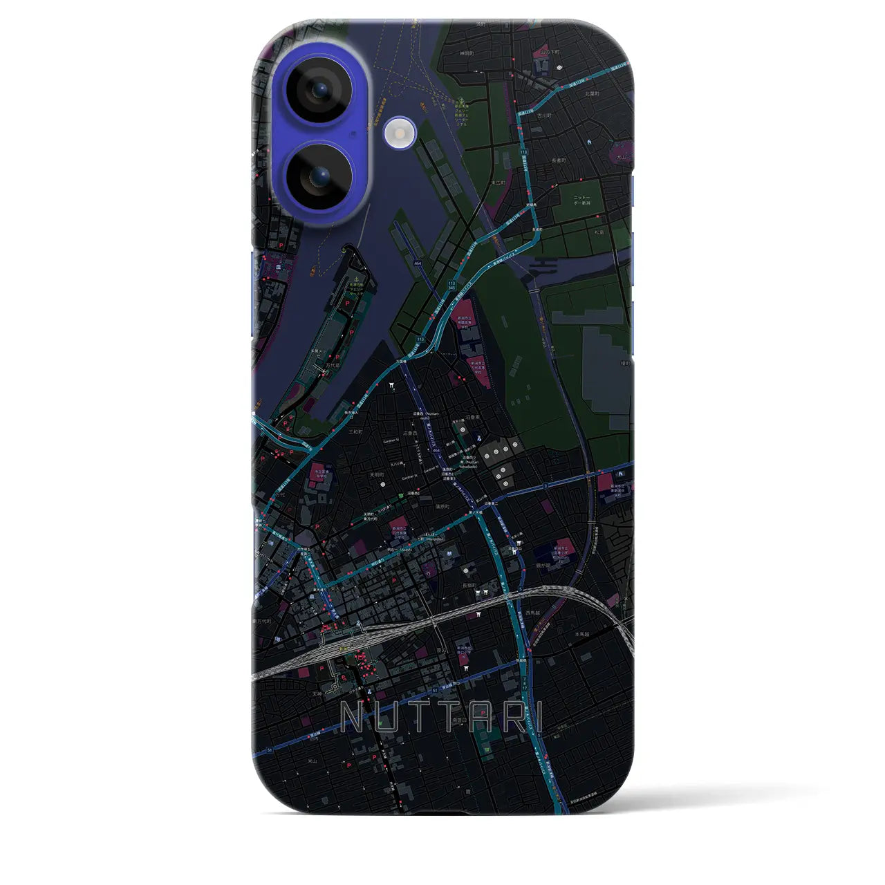 【沼垂(新潟県)】地図柄iPhoneケース(バックカバータイプ)