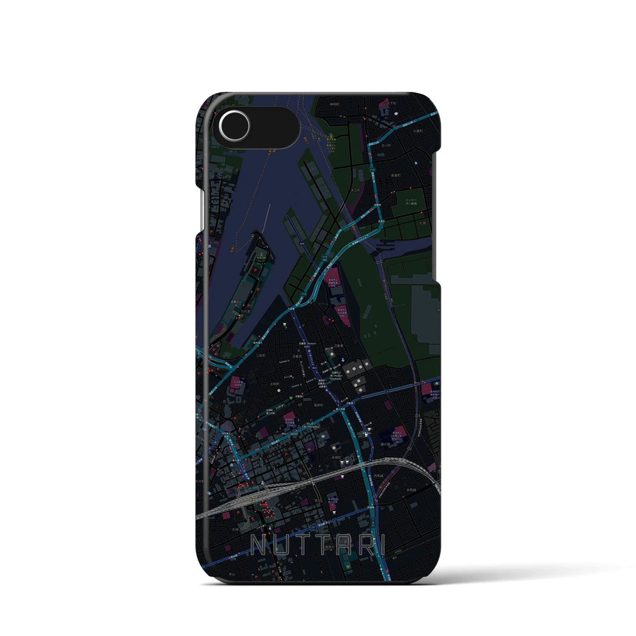 【沼垂(新潟県)】地図柄iPhoneケース(バックカバータイプ)