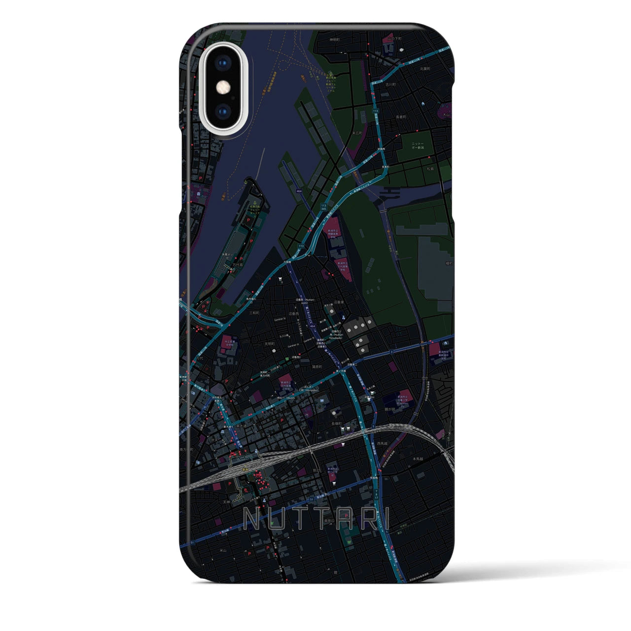 【沼垂(新潟県)】地図柄iPhoneケース(バックカバータイプ)