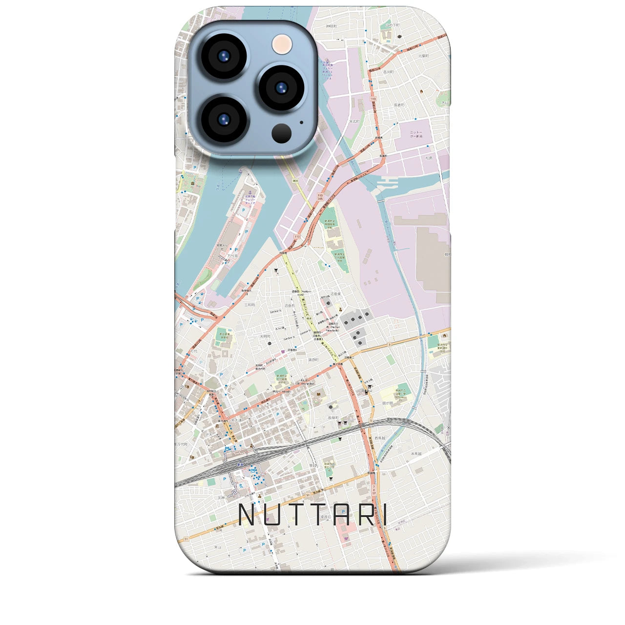 【沼垂(新潟県)】地図柄iPhoneケース(バックカバータイプ)