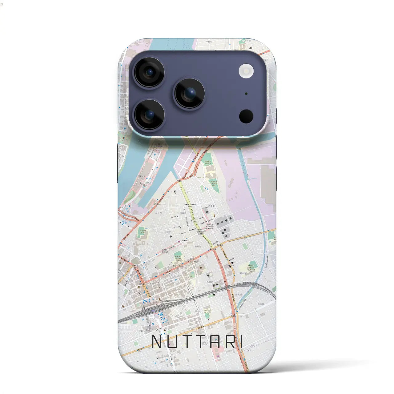 【沼垂(新潟県)】地図柄iPhoneケース(バックカバータイプ)ブラック・iPhone 17 Pro Max 用