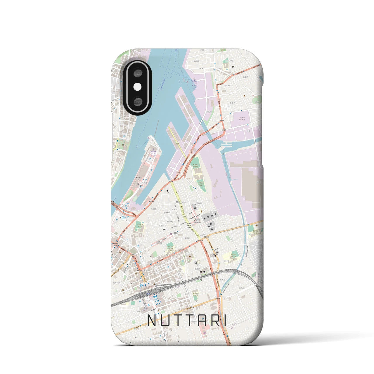 【沼垂(新潟県)】地図柄iPhoneケース(バックカバータイプ)