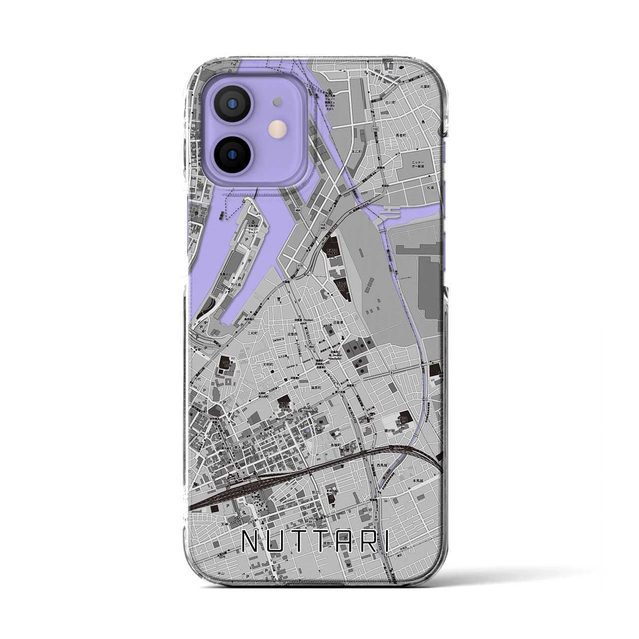 【沼垂(新潟県)】地図柄iPhoneケース(クリアタイプ)