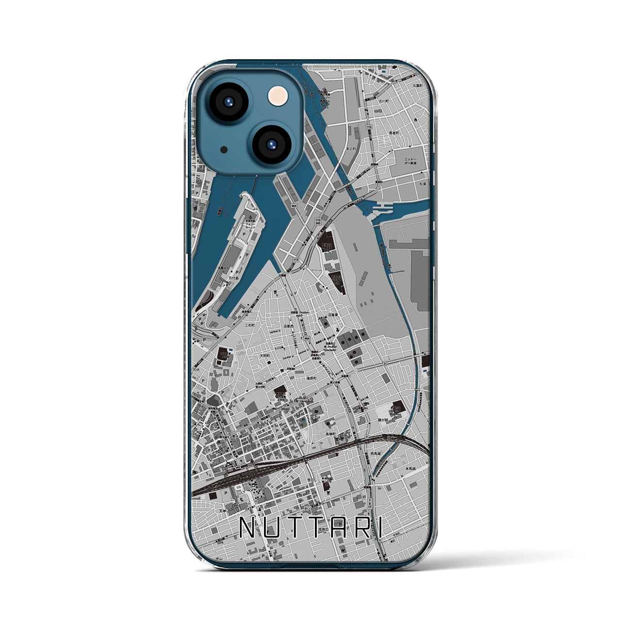 【沼垂(新潟県)】地図柄iPhoneケース(クリアタイプ)