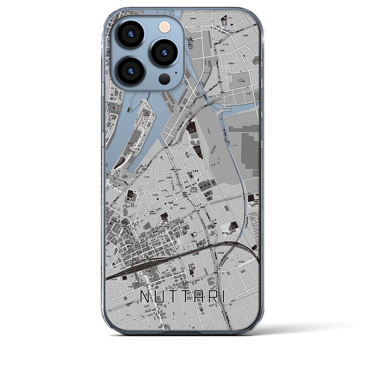 【沼垂(新潟県)】地図柄iPhoneケース(クリアタイプ)
