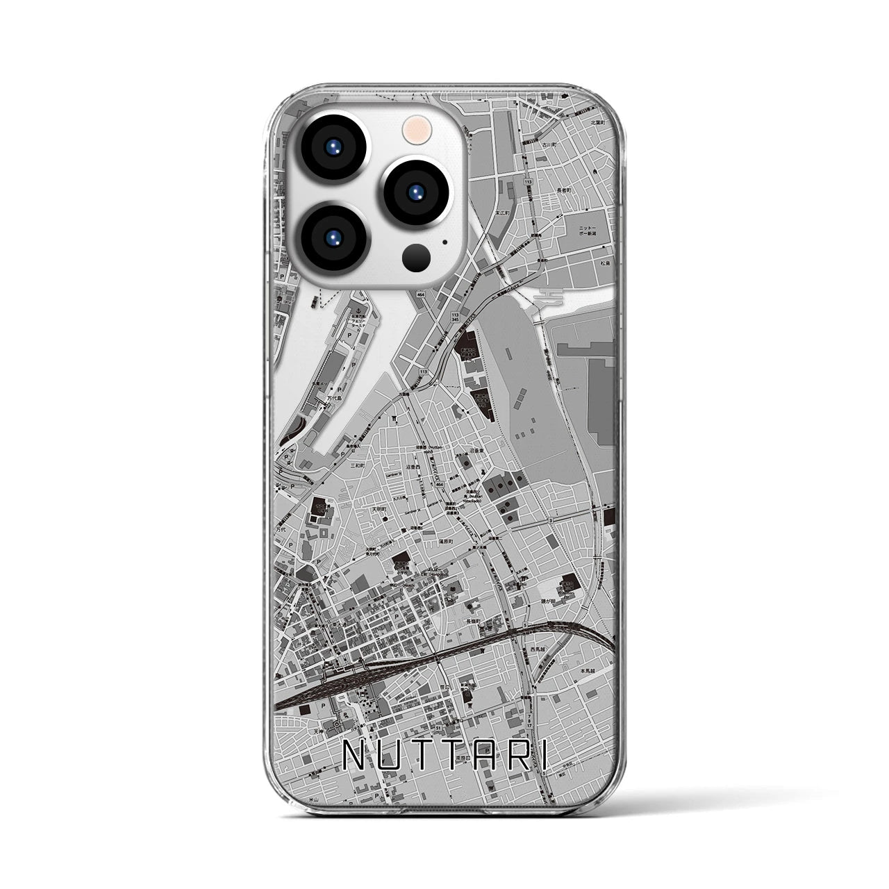 【沼垂(新潟県)】地図柄iPhoneケース(クリアタイプ)