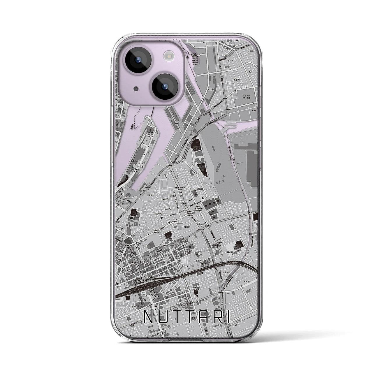 【沼垂(新潟県)】地図柄iPhoneケース(クリアタイプ)