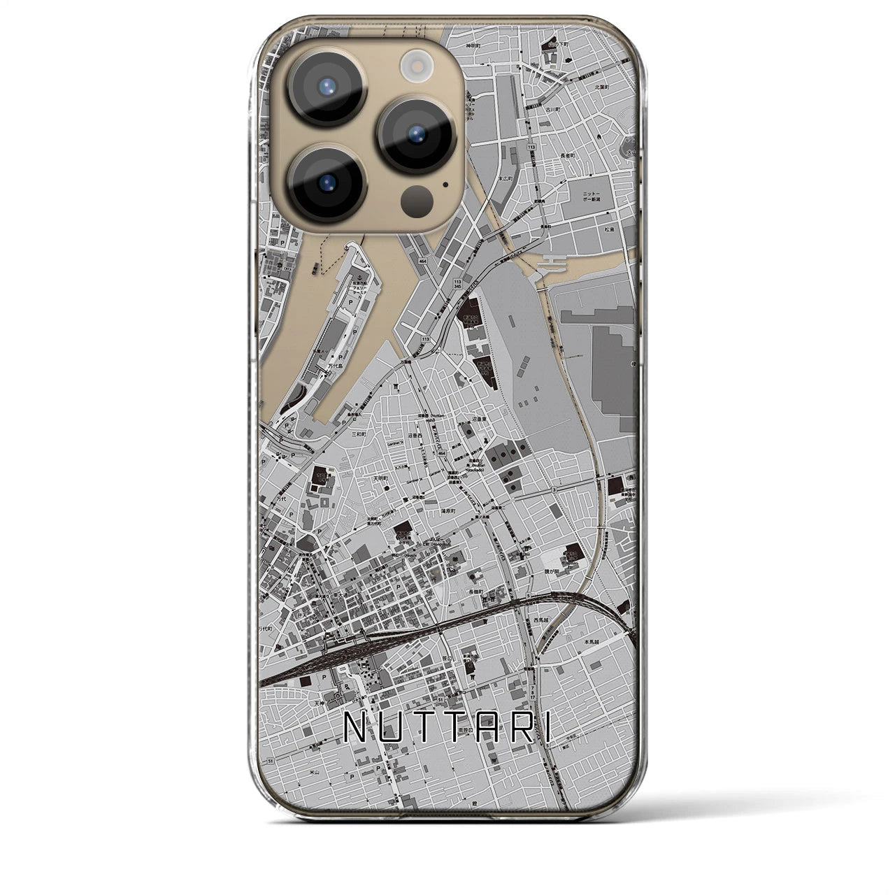 【沼垂(新潟県)】地図柄iPhoneケース(クリアタイプ)