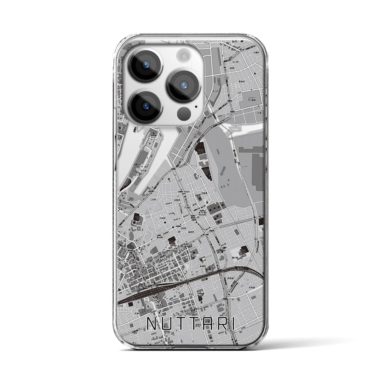 【沼垂(新潟県)】地図柄iPhoneケース(クリアタイプ)