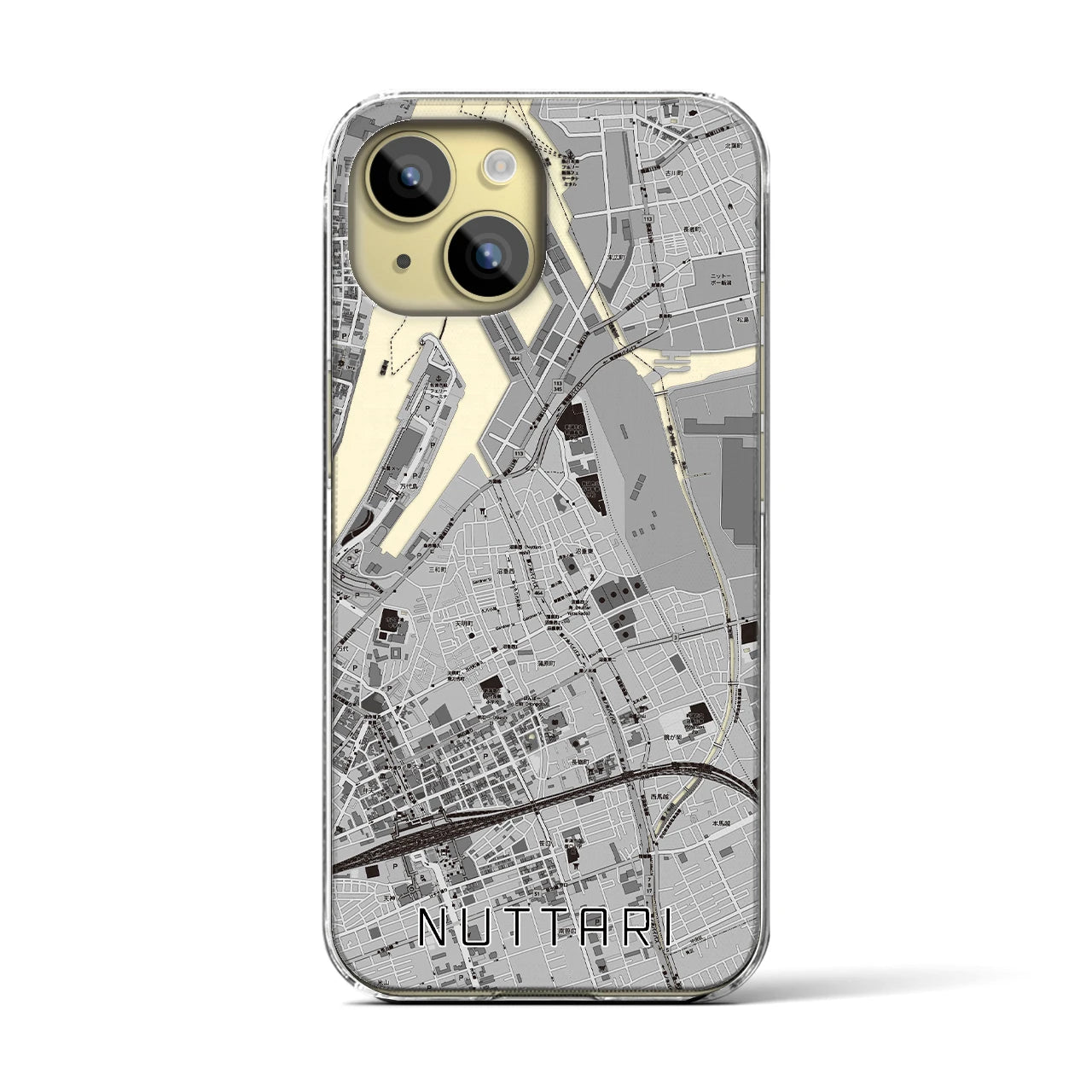 【沼垂(新潟県)】地図柄iPhoneケース(クリアタイプ)