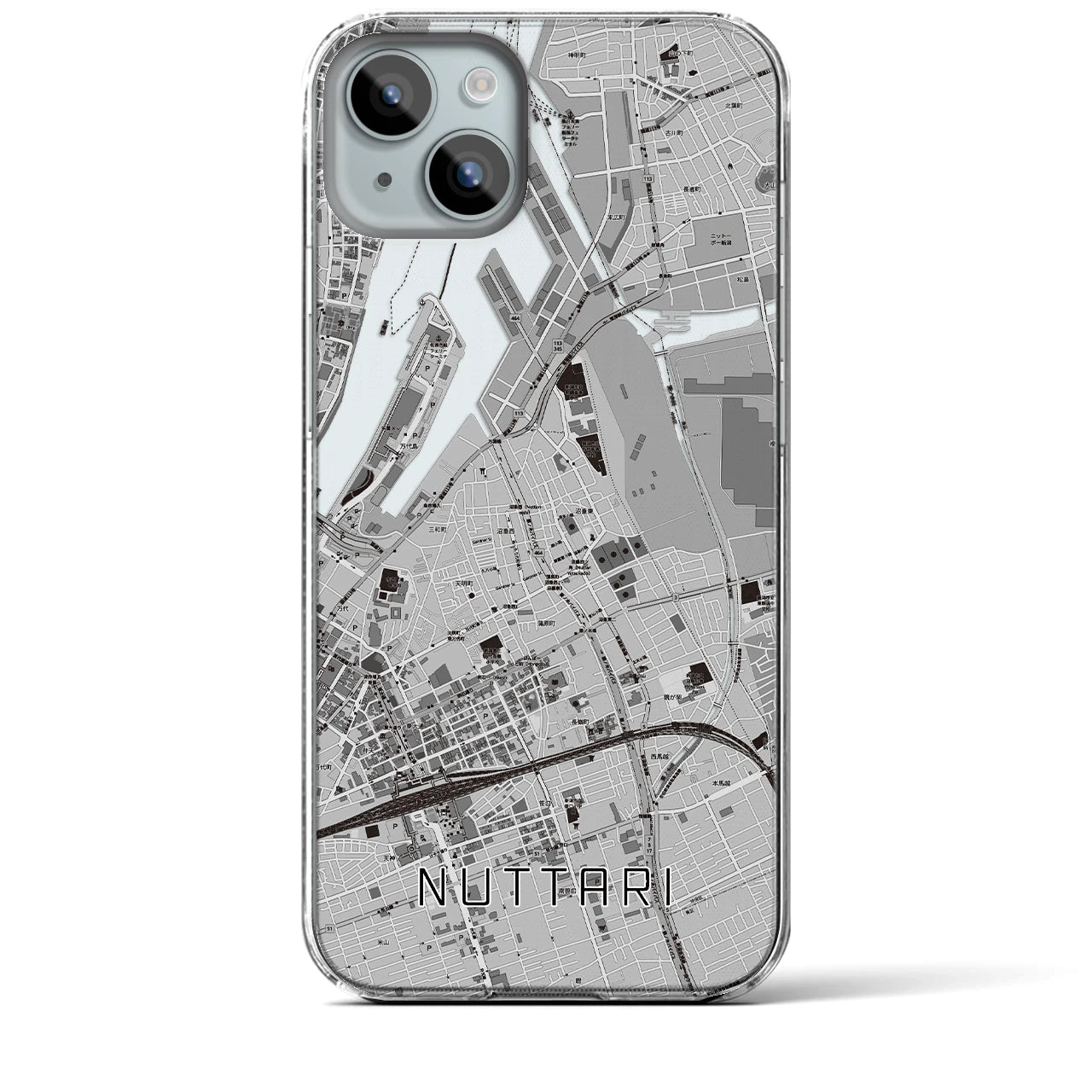 【沼垂(新潟県)】地図柄iPhoneケース(クリアタイプ)