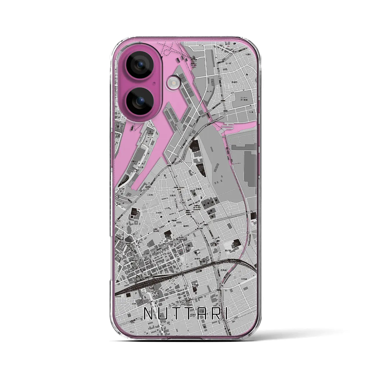 【沼垂(新潟県)】地図柄iPhoneケース(クリアタイプ)