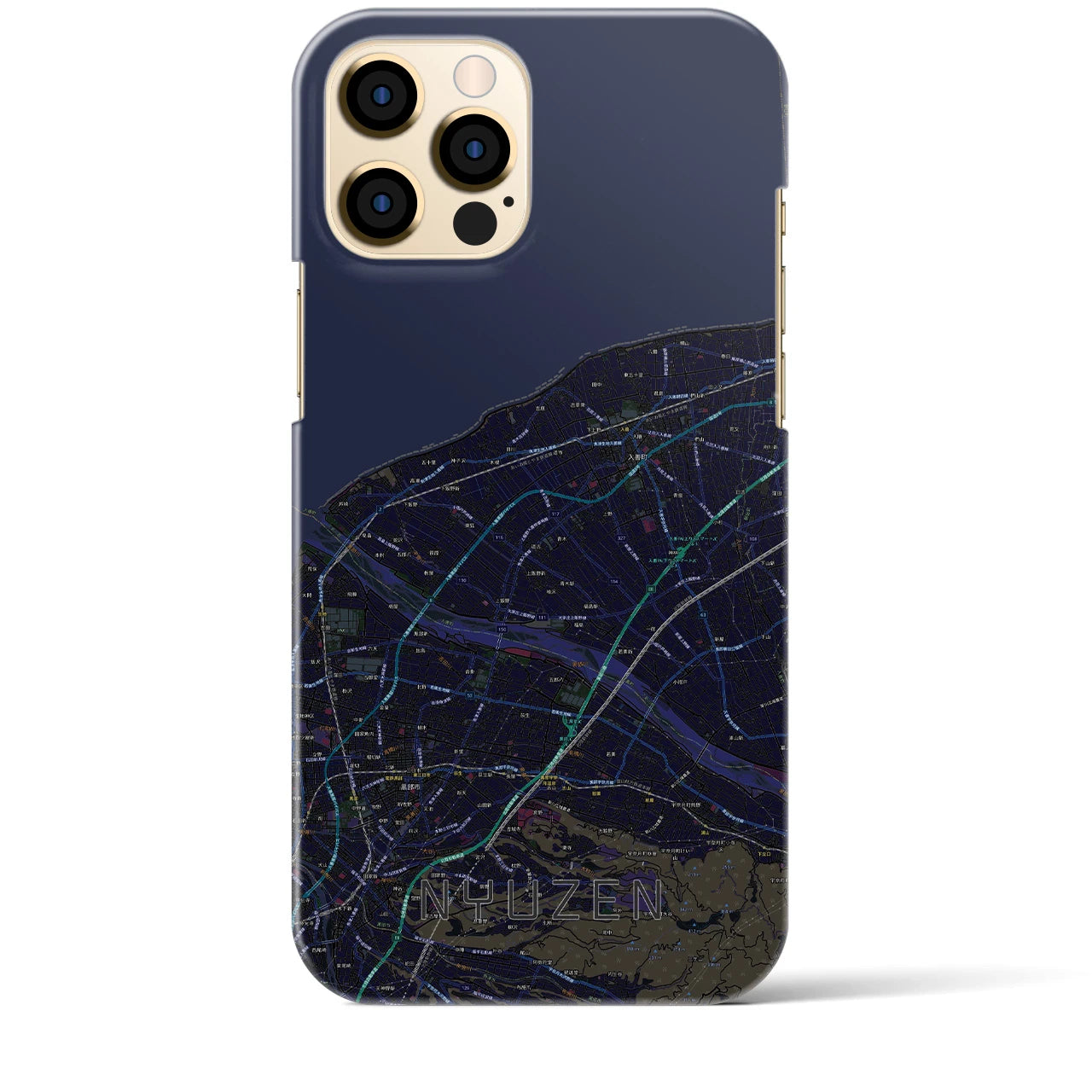 【入善(富山県)】地図柄iPhoneケース(バックカバータイプ)