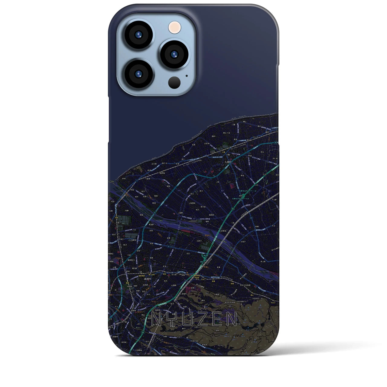 【入善(富山県)】地図柄iPhoneケース(バックカバータイプ)