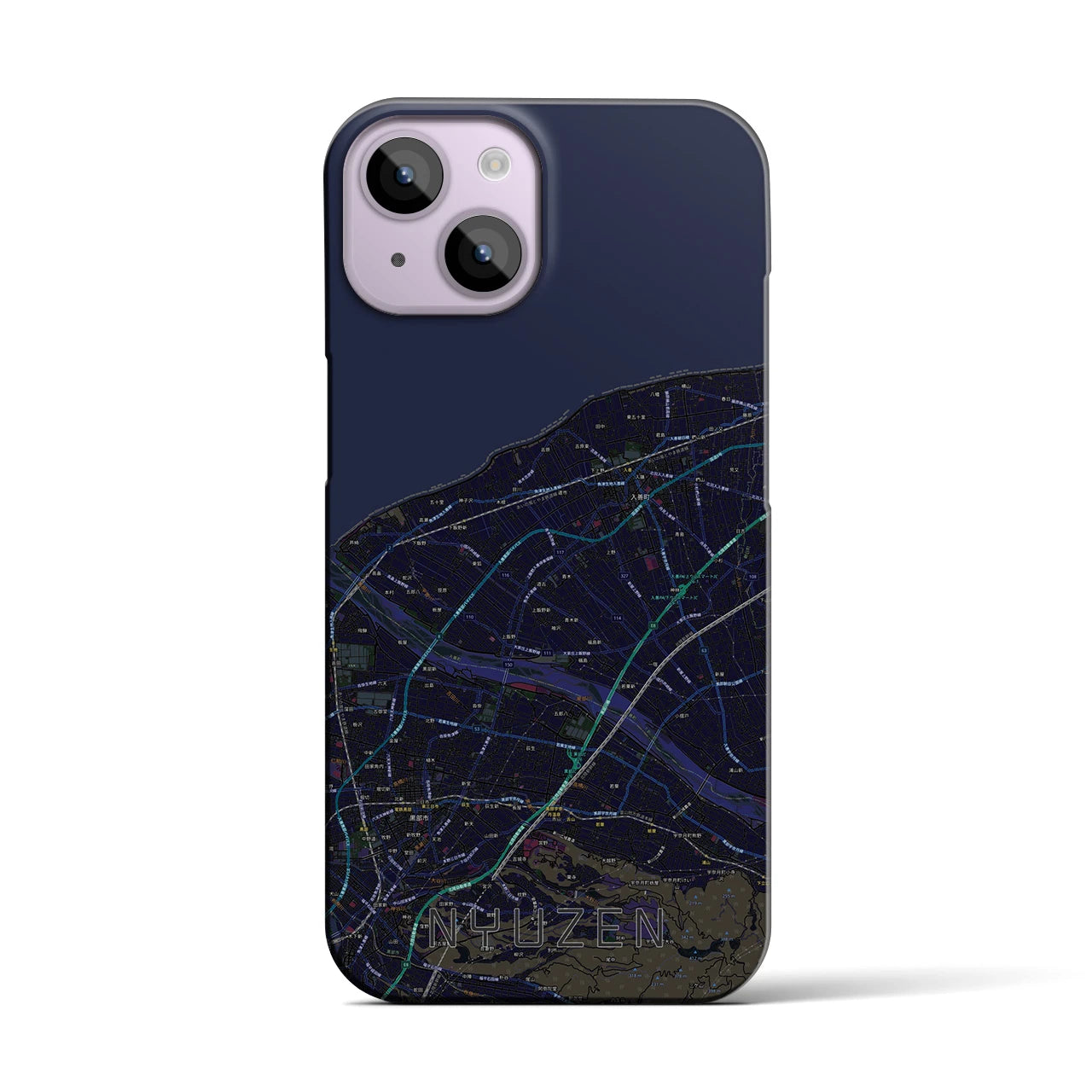 【入善(富山県)】地図柄iPhoneケース(バックカバータイプ)