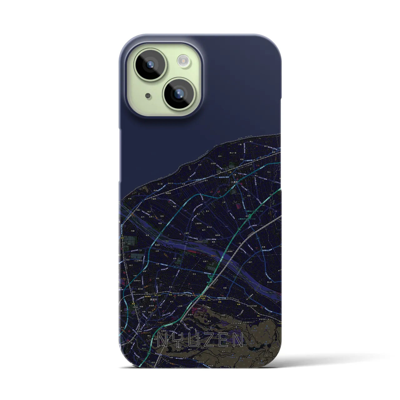 【入善(富山県)】地図柄iPhoneケース(バックカバータイプ)