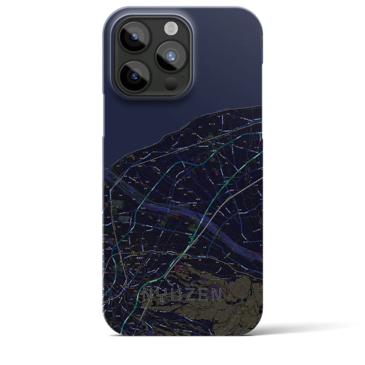 【入善(富山県)】地図柄iPhoneケース(バックカバータイプ)