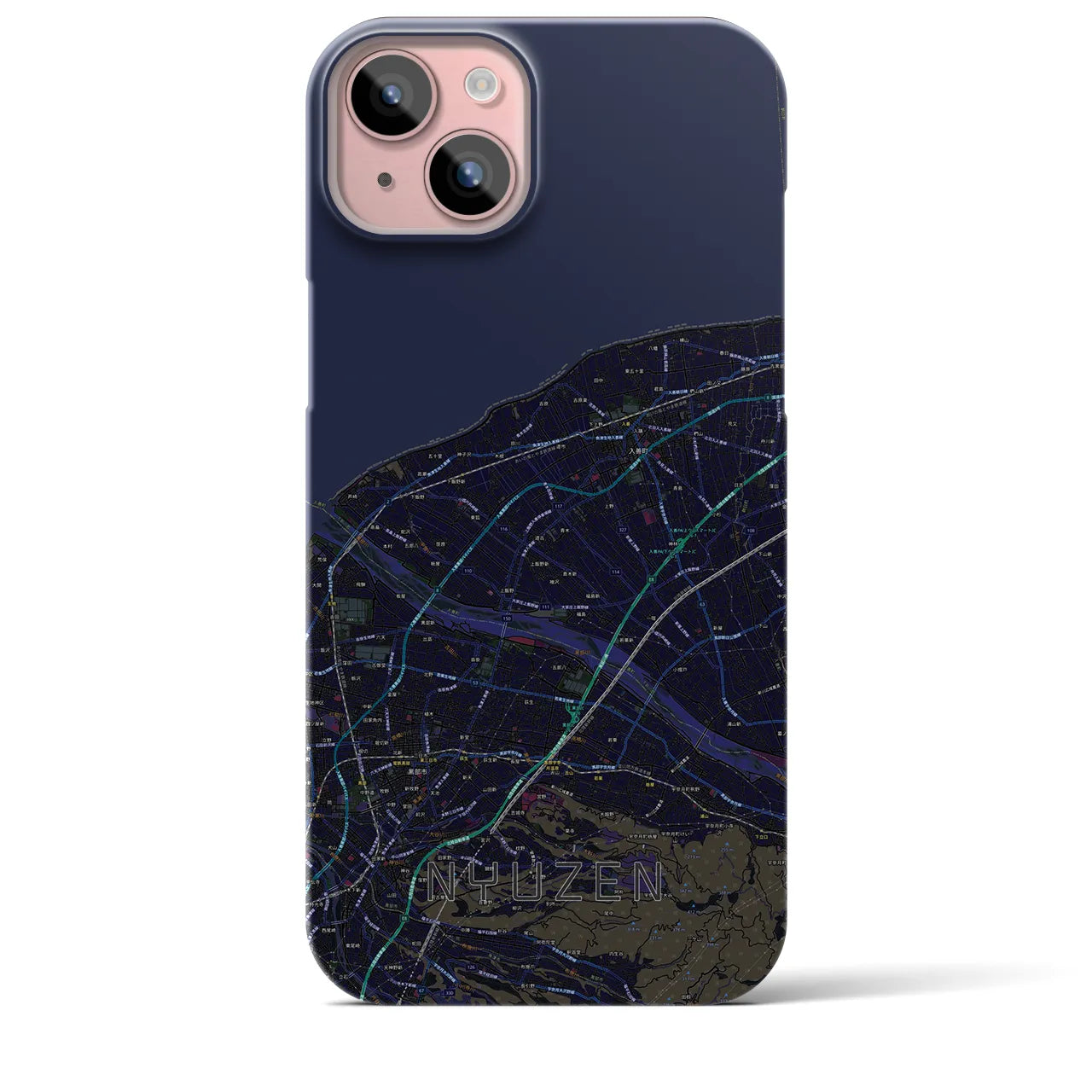 【入善(富山県)】地図柄iPhoneケース(バックカバータイプ)