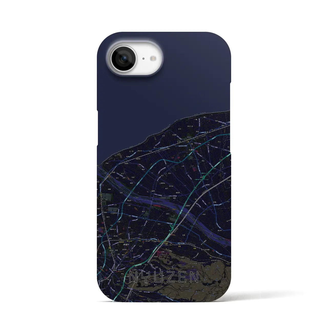 【入善(富山県)】地図柄iPhoneケース(バックカバータイプ)