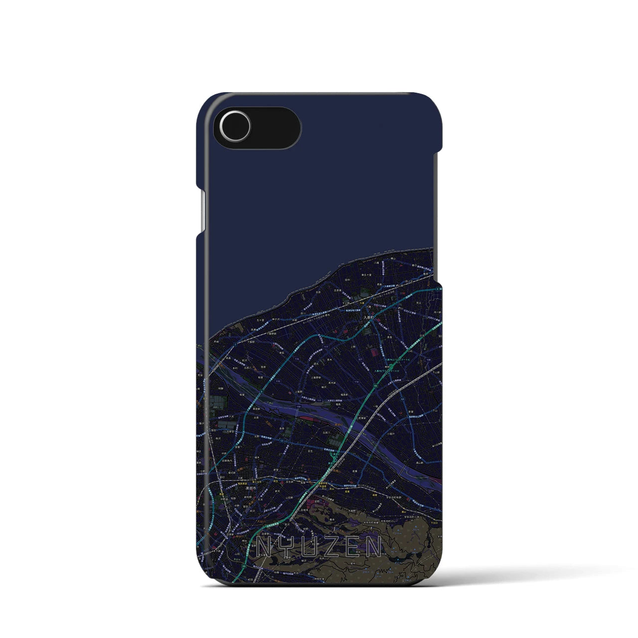 【入善(富山県)】地図柄iPhoneケース(バックカバータイプ)