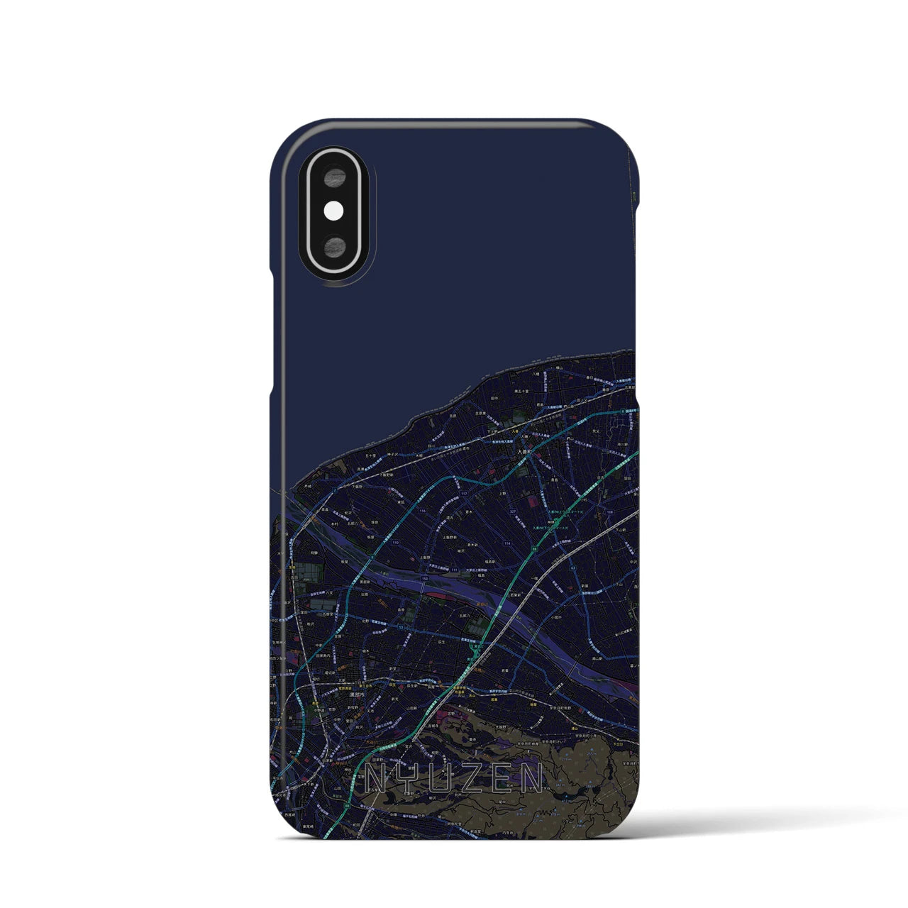 【入善(富山県)】地図柄iPhoneケース(バックカバータイプ)