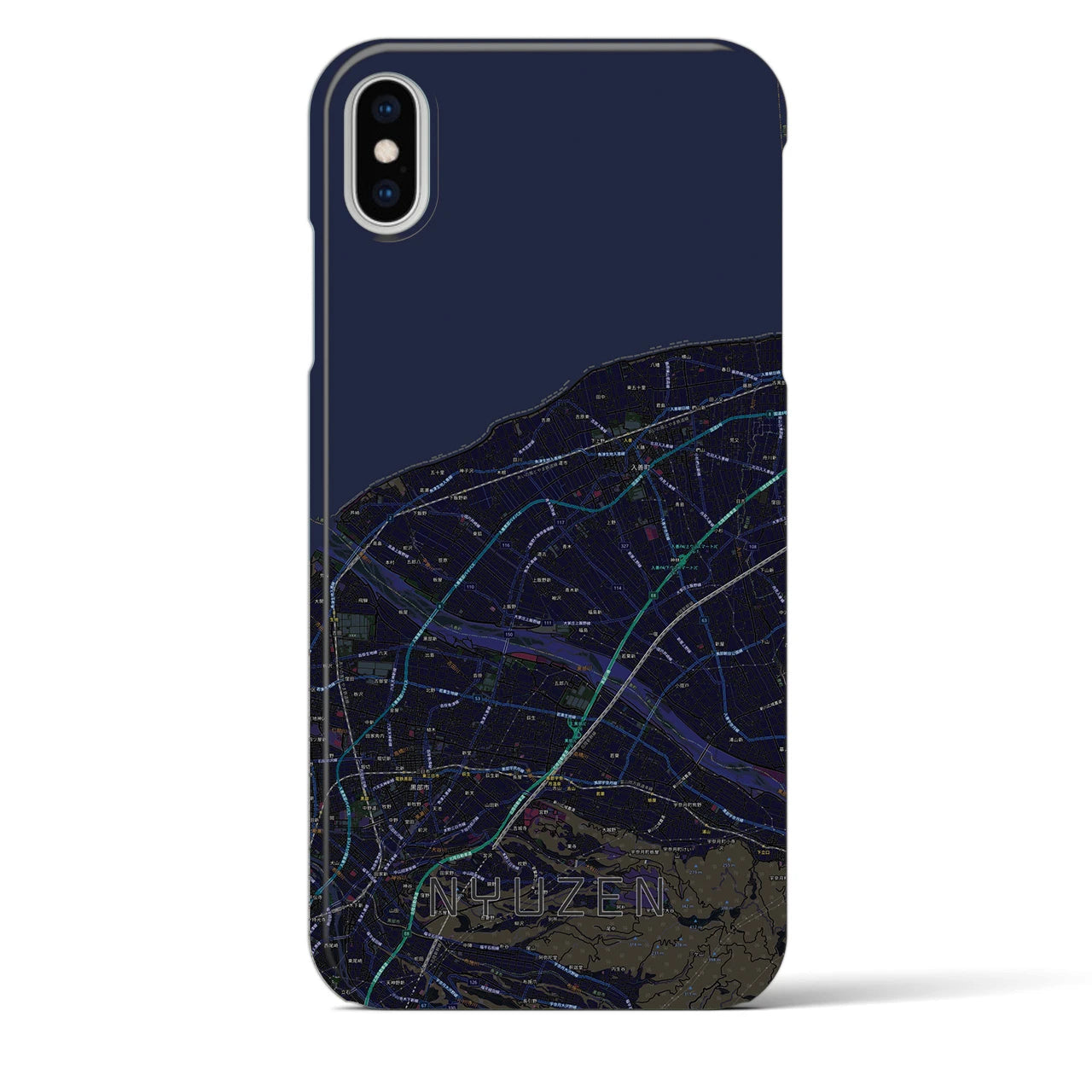 【入善(富山県)】地図柄iPhoneケース(バックカバータイプ)