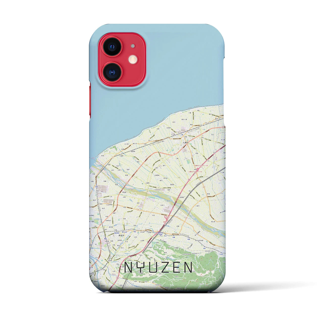 【入善(富山県)】地図柄iPhoneケース(バックカバータイプ)