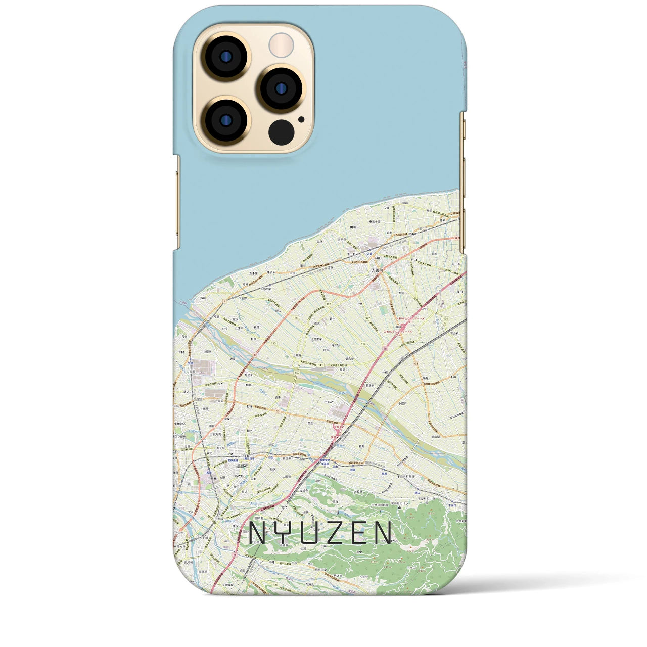 【入善(富山県)】地図柄iPhoneケース(バックカバータイプ)