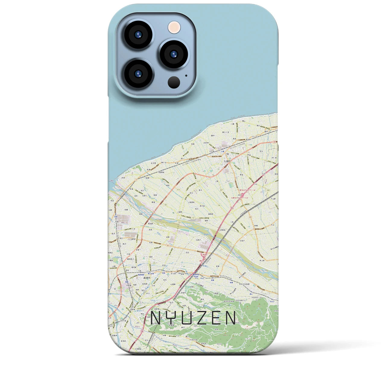 【入善(富山県)】地図柄iPhoneケース(バックカバータイプ)
