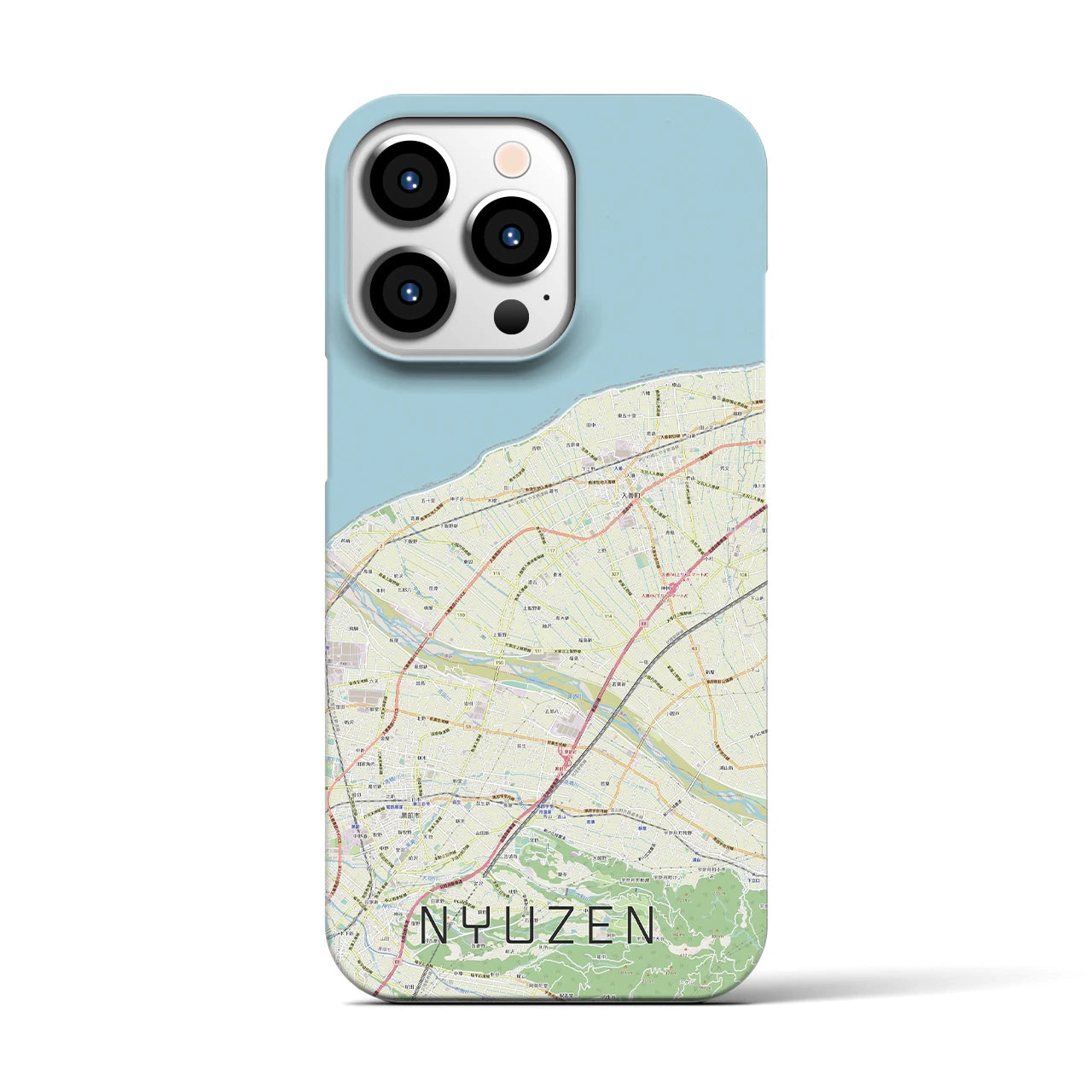 【入善(富山県)】地図柄iPhoneケース(バックカバータイプ)