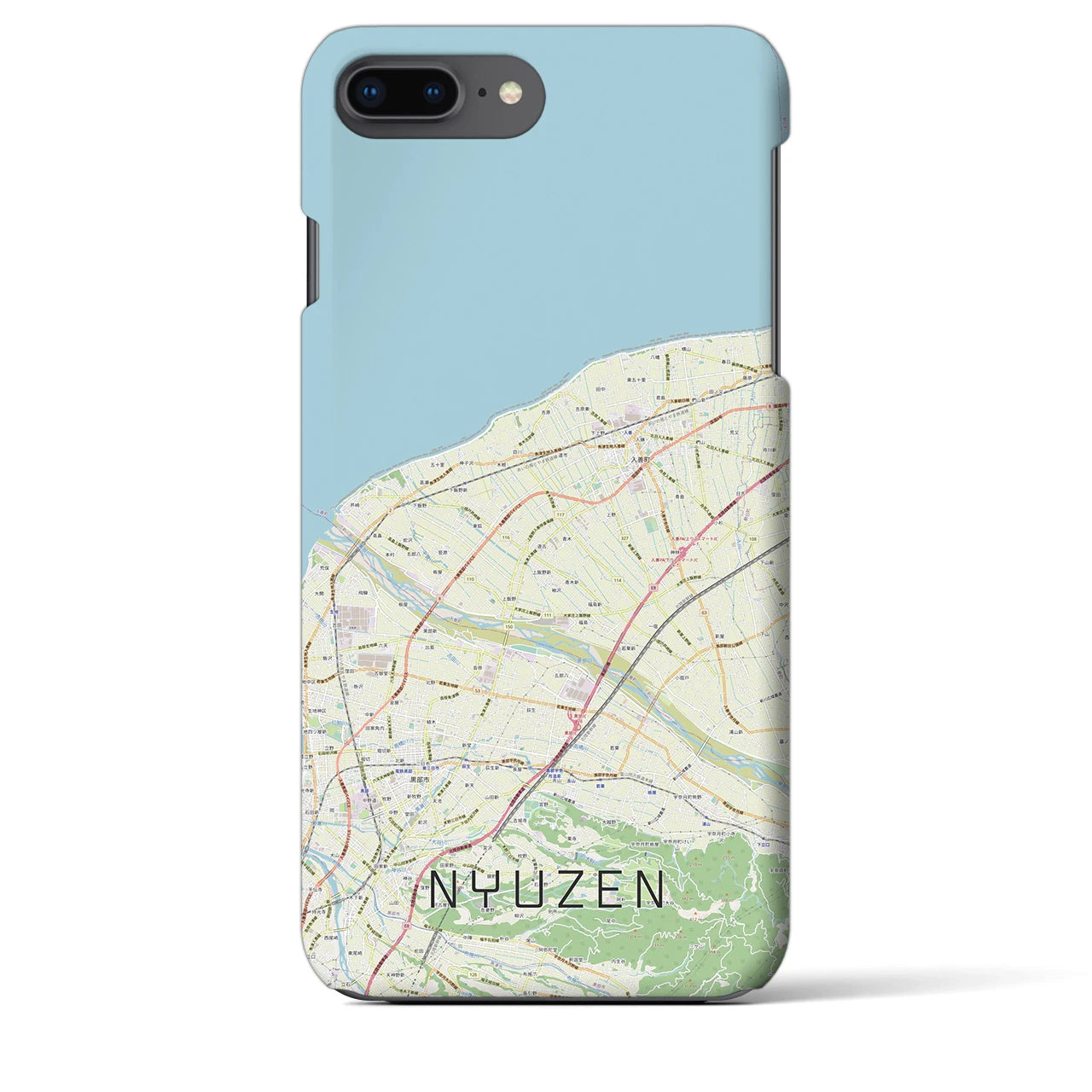 【入善(富山県)】地図柄iPhoneケース(バックカバータイプ)