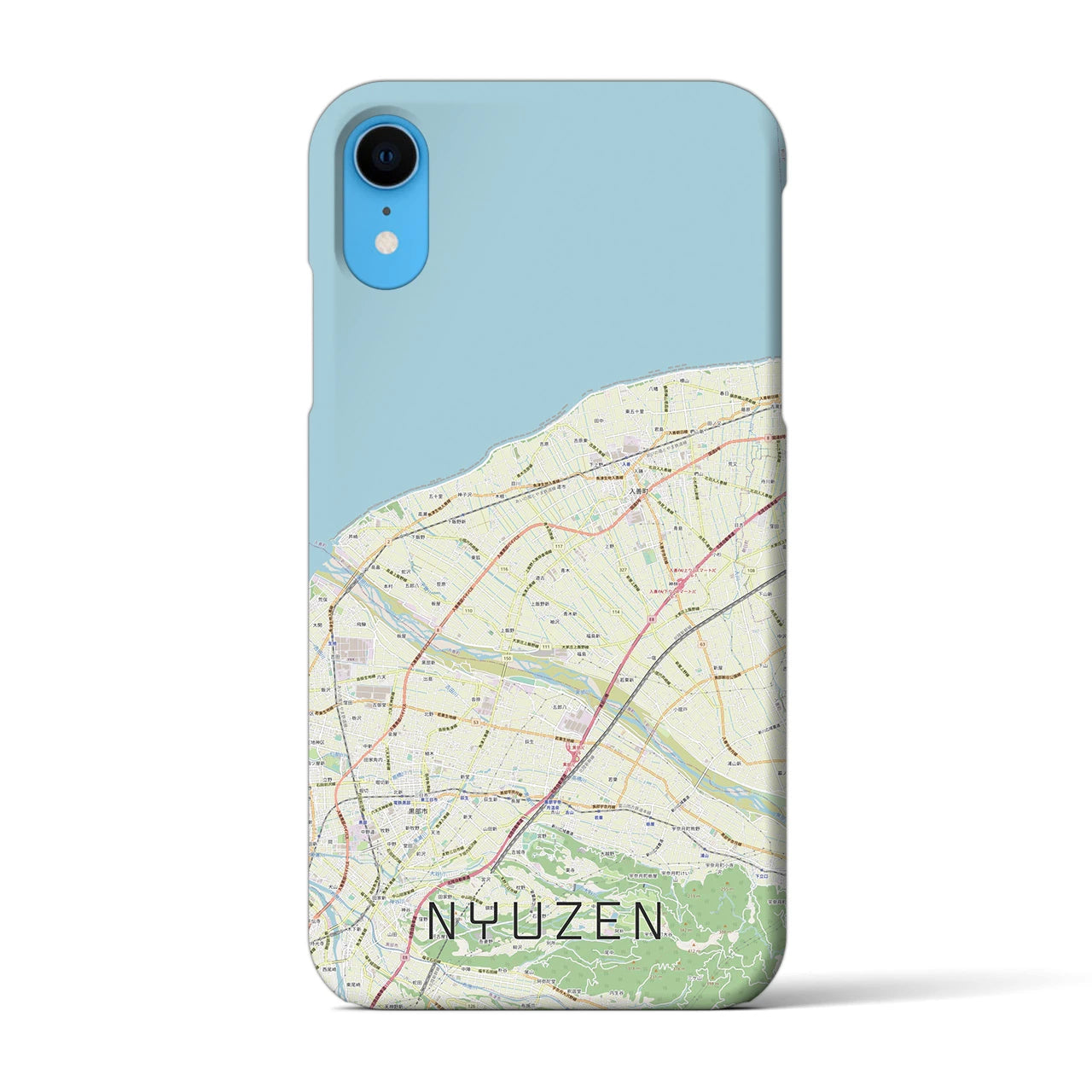 【入善(富山県)】地図柄iPhoneケース(バックカバータイプ)