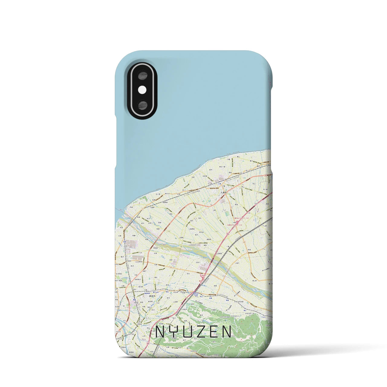 【入善(富山県)】地図柄iPhoneケース(バックカバータイプ)