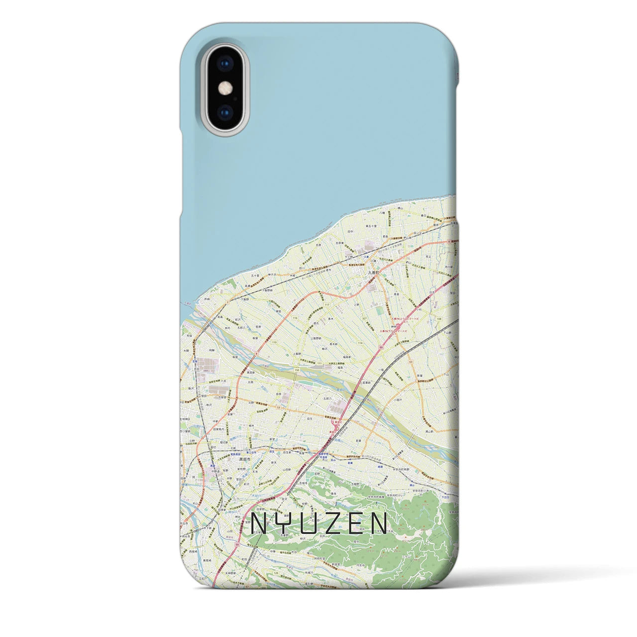 【入善(富山県)】地図柄iPhoneケース(バックカバータイプ)