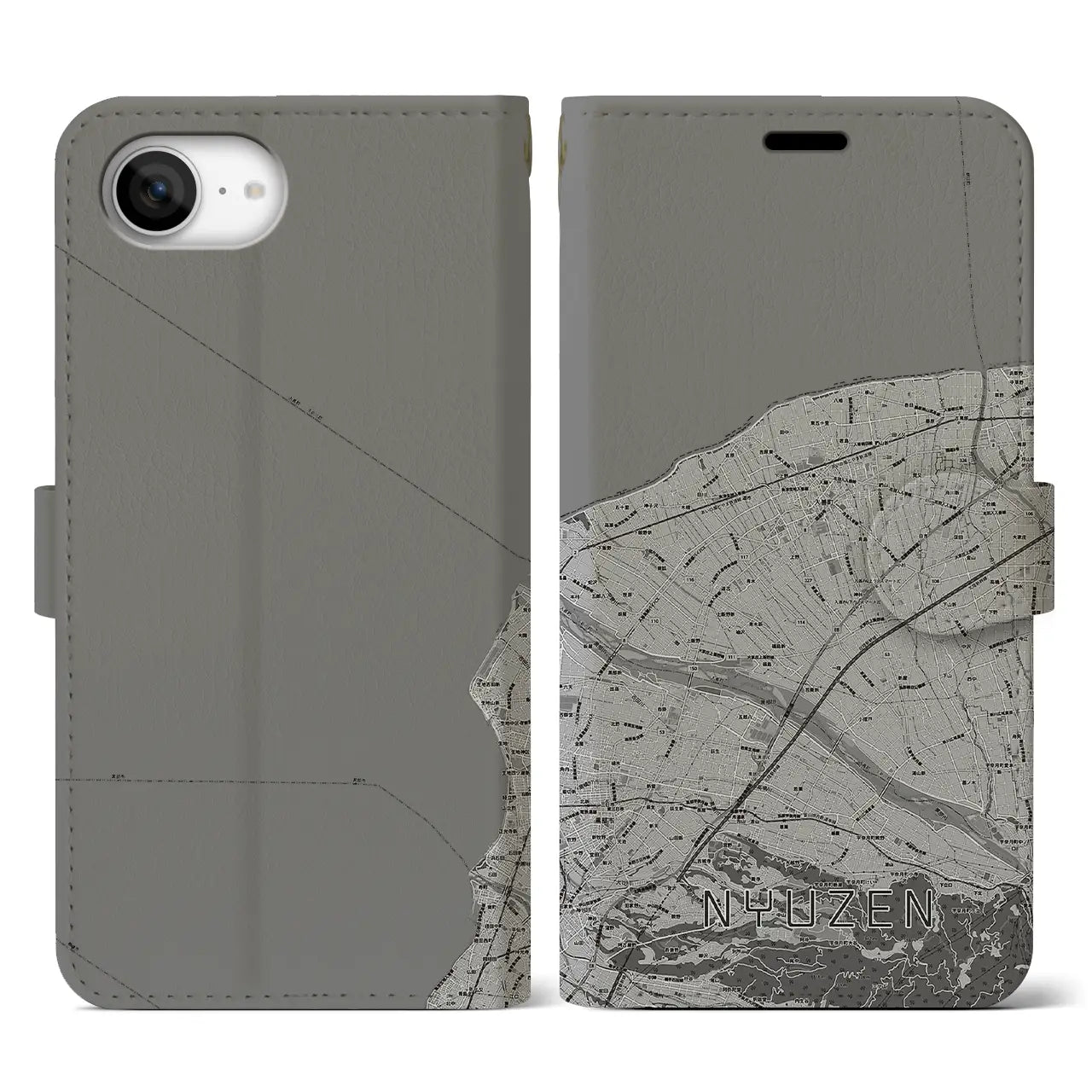 【入善(富山県)】地図柄iPhoneケース(手帳タイプ)