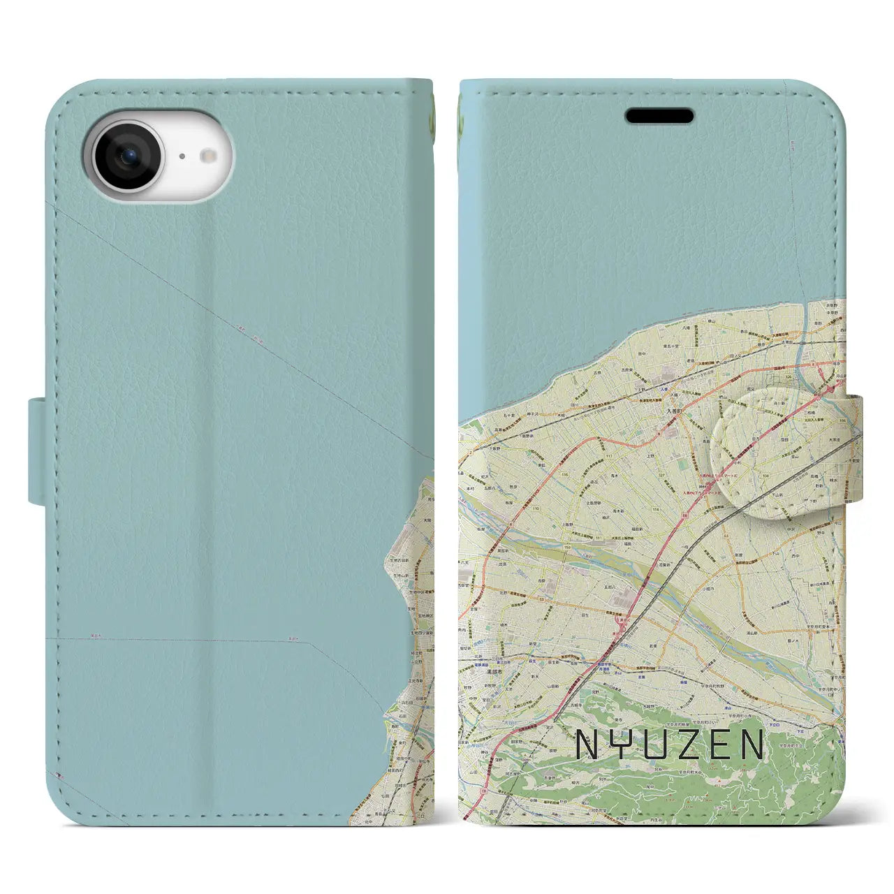 【入善(富山県)】地図柄iPhoneケース(手帳タイプ)